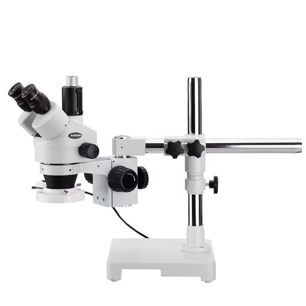 3.5X-90X Trinocular Single-Arm Boom Stereo Microscope, Fluorescent Ring Light, Amscope, Mfr#: SM-3Tz-FRL